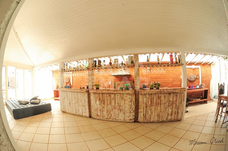 cinco suítes, vista mar, espaço gourmet, piscina